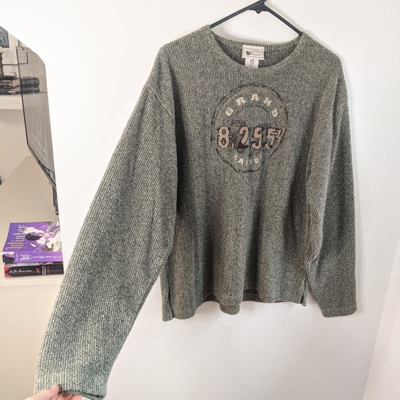 Early 2000s Grunge Outdoor Grand Canyon Logo Oversized Soft Ribbed Sweater - Picture 4 of 8